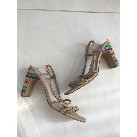 Revolve X Raye Cherie Rainbow Jute Strappy Sandals - Picture 1 of 12
